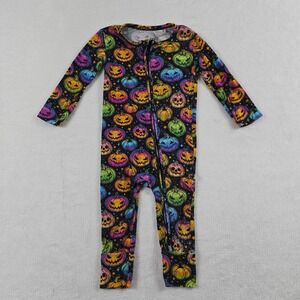 Bums & Roses Rainbow Pumpkin Bamboo Romper Sleeper 12-18 Months Halloween